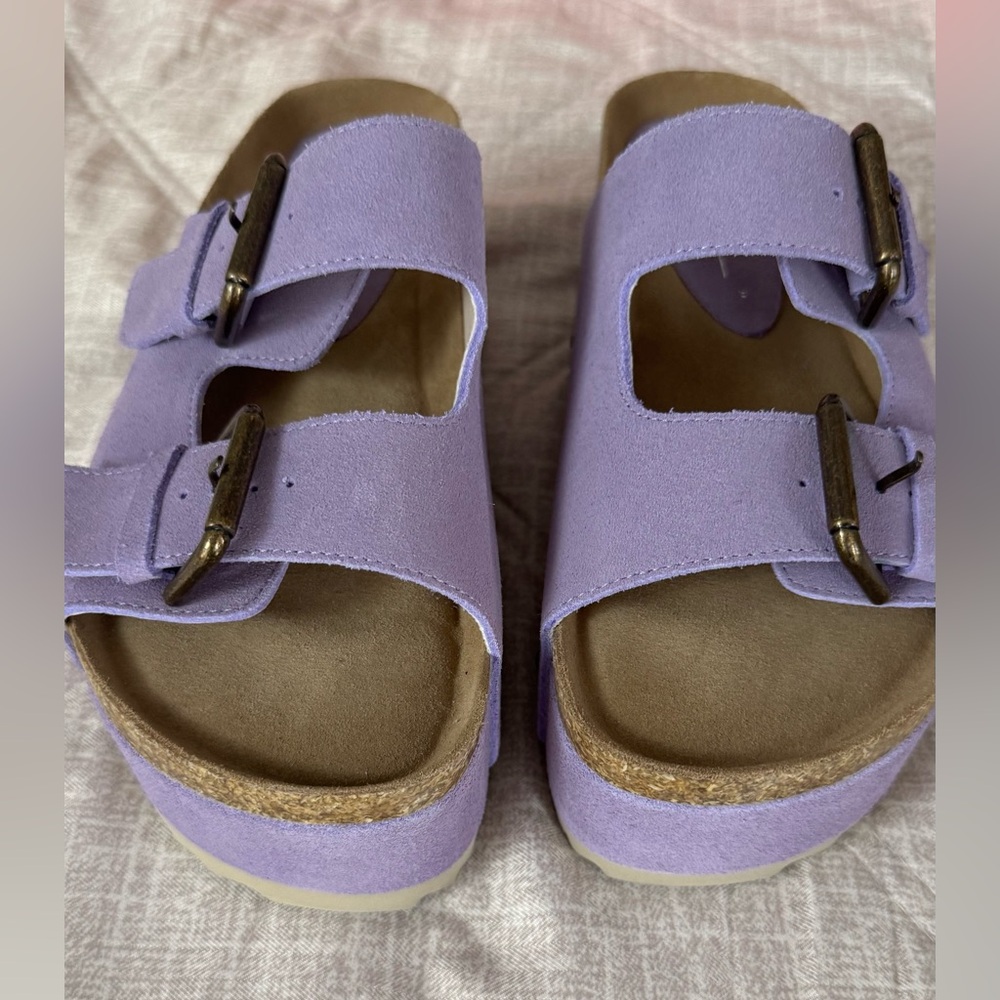 Free People/Intentionally Blank Rule Breaker Sandal Lavender Suede-Purple - Picture 6 of 8